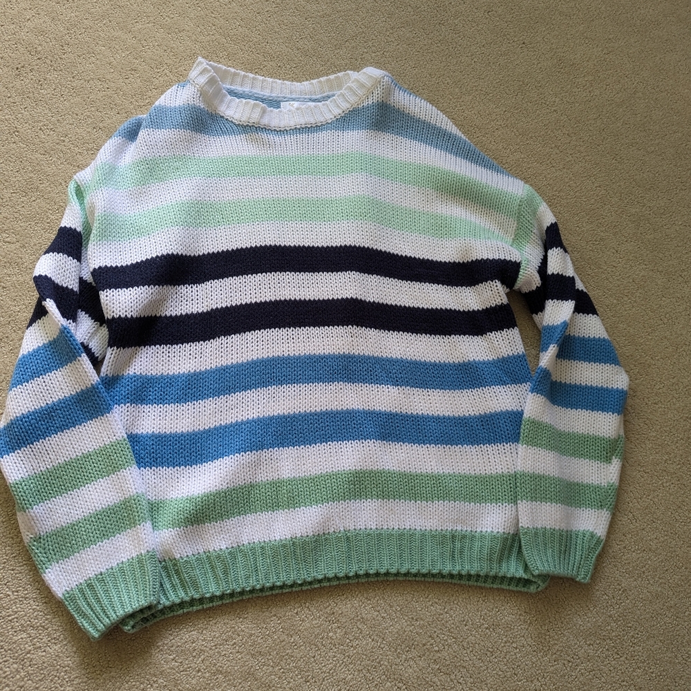 Cool toned striped sweater